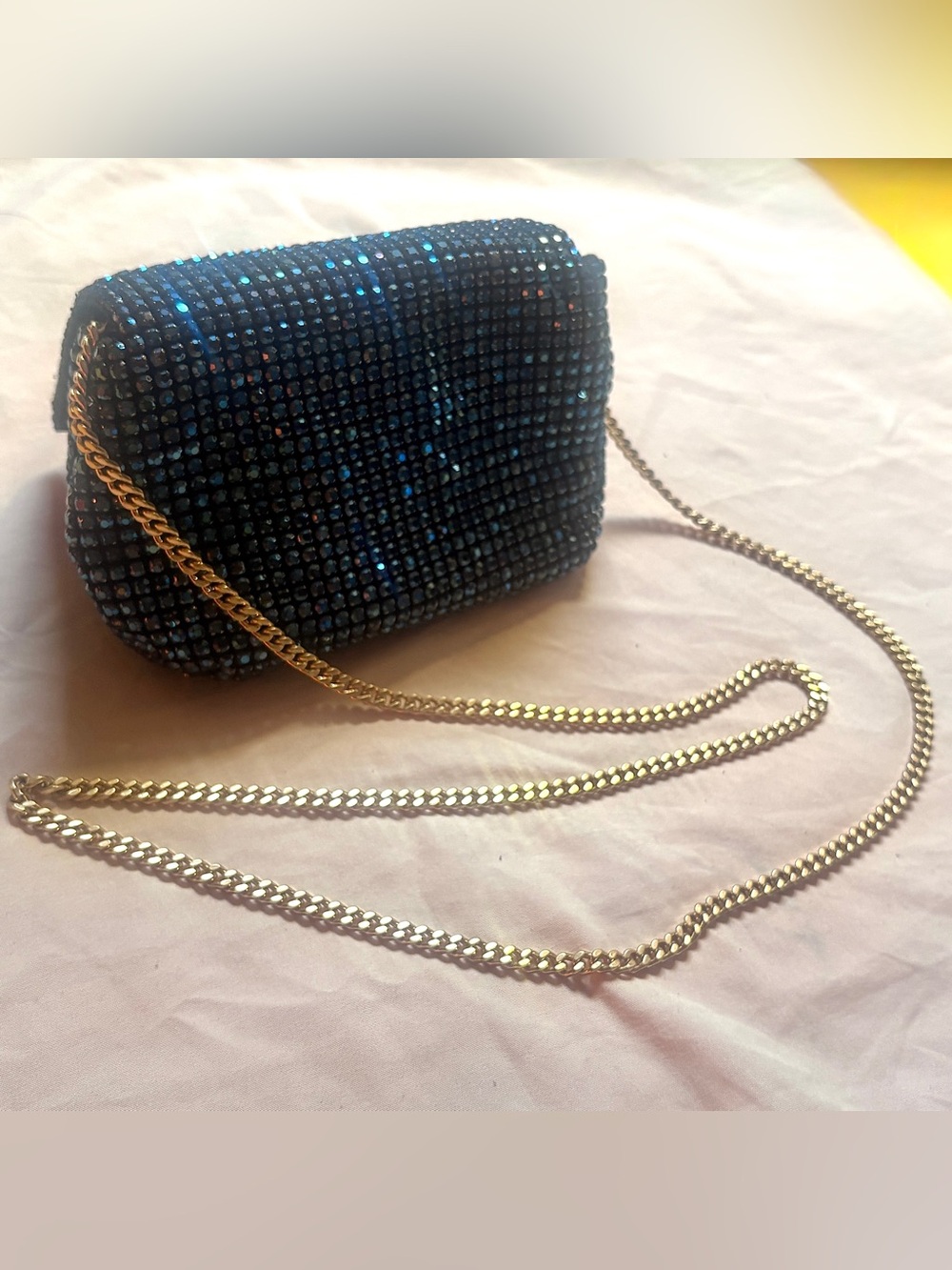 Ted Baker GLITERS Crystal Mini Crossbody Bag Blue - Picture 10 of 11